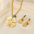 Stainless Steel Necklace Earrings Women'S Jewelry Suit