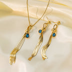 Stainless Steel Necklace Earrings Women'S Jewelry Suit